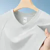 Camiseta de Manga Corta con Cuello en V de Modal Coolmax para Hombre 2026 Nuevo Verano Seda de Hielo Secado Rápido Transpirable Delgada Manga Media