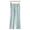 Tejido de Primavera para Mujer Primavera y Verano Apropiación Pantalones para Mediana Edad y Mayores Pantalones Estampados Mamá Pantalones Casuales para el Hogar de Abuela Mujer