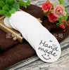 Etiqueta de papel Kraft redonda hecha a mano con cara sonriente y corazón para repostería DIY etiqueta de regalo