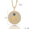 Nuevo Collar Europeo y Americano Redondo Pirámide Ojo del Diablo Collar Cadena Simple para Clavícula Colgante de Oro Chapado con Diamantes Joyería
