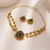 Juego de Collar y Aretes de Metal Transfronterizo Estilo Retro Europeo y Americano Corte Francés Perla Gotas de Agua Joyería Exagerada Mujer Venta al por Mayor