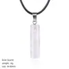 Colar Cilíndrico de Cristal Natural 30mm Estilo Minimalista Europeu e Americano Transfronteiriço Pingente de Gema Cilíndrica Esculpida de Pedra Bruta Ágata