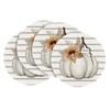 Mantel Redondo de Acción de Gracias Hojas de Otoño Calabaza Lino Tela Lavable Mantel de Mesa Mantel Aislante de Calor Posavasos Antideslizante Impreso Mesa de Comedor