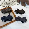 Estilo Coreano Camada Dupla Jeans Laço Presilha Banana Tecido Texturizado Bolinhas Presilha Vertical Parte de Trás da Cabeça Rabo de Cavalo Semi-Preso