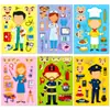Transfronterizo 6 Hojas/Paquete Pegatinas de Rompecabezas de Cambio de Rostro Profesionales Juguetes Educativos Infantiles Temu Papel de Pegatina para Rompecabezas DIY de Educación Temprana