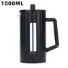 Cafetera de Prensa Francesa de Vidrio, Cafetera de Prensa Vertical de Vidrio de Alto Borosilicato, Cafetera Casera, Espumador de Leche, Cafetera para Té de Burbujas, Cafetera para Café Preparado a Mano