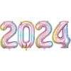 Globos Grandes de Número Versión Americana para Año Nuevo 2026 Decoración de Fiesta de Cumpleaños de Nochevieja Globos de Papel de Aluminio