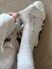 Calcetines de Mujer Huecos con Forma de Corazón de Moda, Nuevo Estilo Primavera/Verano, Empalme de Encaje de Color Sólido, Calcetines de Malla Transpirable de Media Pantorrilla