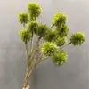 Fruta de castanha simulada fruta verde carnuda design floral com material de folha de fruta sensação de primavera e verão flores para vitrine nórdica