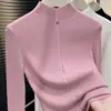Suéter Ankora com Base Vermelha, Tricô de Gola Alta Meia para Mulheres, Roupa de Baixo para Outono e Inverno, Top Borgonha Estiloso