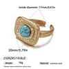 Joyería Taina transfronteriza europea y americana de acero inoxidable y piedra natural, collar con colgante de turquesa de moda, sensación de lujo ligero y alta gama al por mayor