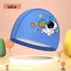 Nova touca de natação infantil com revestimento de PU touca de natação à prova d'água não apertada cabeça meninos e meninas touca de natação de desenho animado fábrica atacado