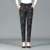 Pantalones de Algodón con Inclinación para Ropa Exterior Personalizada para Mujer Color Camel Cálido Cintura Alta Pantalones para Abajo Otoño e Invierno Pantalones Suaves