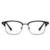 Gafas casuales de media montura para hombre, elegantes y versátiles, modelo 26908, montura estilo ceja, aptas para miopía, montura de gafas retro