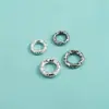 Anel Texturedado em Prata de Lei S925 8mm10mm Anel Fechado Anel de Corrida Pulseira de Corda Trançada DIY Anel Fechado de Superfície Batida
