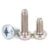 Tornillo Autorroscante Redondo Blanco y Azul de Zinc con Cabeza Redonda y Diente Triangular, Tornillo de Cabeza Cruzada Triangular