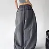 Pantalones de exterior de alta gama de secado rápido para mujer, nuevo estilo verano 2026, pantalones holgados de pierna ancha con cintura elástica y diseño casual fluido