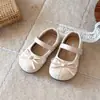 Novedades Primavera 2026 Zapatos de Cuero Suela Suave para Niña con Lazo Calzado Pequeño Niño Velcro Zapatos Planos de Princesa para Bebé y Niño Pequeño