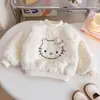Moletom Peludo Estilo Coreano Outono/Inverno Com Pelúcia Espessa Para Meninas Estilo 2026 Quente Top para Bebê Infantil Estiloso