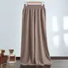 Pantalones de Cachemir Puro Gruesos de Cintura Alta de Pierna Ancha para Mujer Otoño e Invierno, Caída Elegante y Adelgazantes, Pantalones Rectos Cortos Sueltos de Cachemir Elegantes