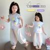 Traje de Verano para Niñas 2025 Nuevo Moderno y a la Moda Niñita Verano Sirena Manga Corta Bebé Niña Conjunto de Dos Piezas