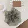 Scrunchie de Renda com Pérolas Super Delicado e Elegante, Elástico de Cabelo Versátil, Estilo Despojado, Sensação de Luxo, Novo Acessório de Cabelo
