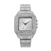 Explosiones de Comercio Exterior Moda Masculina Ocio Hip Hop Cuadrado de Mano Gipsófila Diamante Reloj de Cuarzo para Hombre