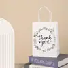 En stock Hoja Verde Gracias Fiesta de Gracias Bolsa para Empaquetar Regalos Bolsa de Papel Kraft Blanco Impresa a Color