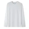 24 Anos de Camiseta Masculina Manga Longa Pesada 260g Tops Primavera e Outono Nova Gola Redonda Camisa Básica Solta E-commerce Atacado