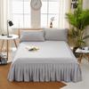 Falda de cama de color sólido estilo funda de cama de una pieza 1.8m funda de cama cepillada sábanas de cama doble protector de colchón Simmons