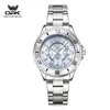 Fabricante de Relojes Marca OPK Venta al por mayor Exquisito Reloj de Cuarzo con Esfera Redonda Correa de Acero Luminoso Resistente al Agua Reloj para Mujer Femenino
