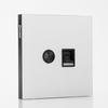 Interruptor de enchufe de vidrio templado con sensación de piel blanca, panel de cinco orificios esmerilado oculto para el hogar, interruptor de enchufe 86, venta al por mayor