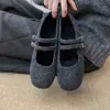 Sapatos Mary Jane Curtos Femininos Peludos com Aumento Oculto de Altura, Tira Cinza com Fivela Dupla, Quentes e Forrados com Fleece, Inverno 2025