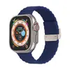 Adequado para Pulseiras de Apple Watch Watch S1-S10 Geração Fivela Ondulada Imitação de Aço Pulseira de Silicone Se Ultra Universal