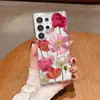 Capa de Celular Magnética de Acrílico Pintada com Flores Populares da Amazon para Samsung S24/S23/S22 Personalização Atacado