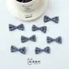 Estilo INS Xiaohongshu Corbata de Moño Cuadros Azules Parche Adhesivo Cuentas de Colores Accesorios de Tela Bolsas DIY Flor para Zapato Accesorios para Sombrero Accesorios para Ropa