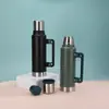 Taza Térmica Plegable de Acero Inoxidable de Doble Capa para Exteriores, Gran Capacidad, Aislamiento Térmico para Exteriores, Botella de Agua Deportiva Botella de Agua
