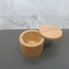 Tarro de bambú para condimentos con cuchara, tarro de sal, caja de almacenamiento para cocina, botella de condimentos, giratorio con succión magnética, venta caliente transfronteriza, al por mayor
