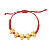 Pulsera de Conejo de Temperamento para Mujer, Pulsera de Cuerda Trenzada Roja de Cinco Bendiciones Conejo, Pulsera de Joyería de Lujo Ligero y Alta Gama al por Mayor