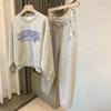 Traje Deportivo Casual para Mujer, Sencillo 2026 Primavera y Otoño Nueva Moda Sudadera Holgada Estampada y Pantalones Largos Conjunto de Dos Piezas