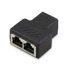 Cabeça tripla RJ45 em estoque transfronteiriça divisor de rede banda larga conector de cabo de rede adaptador um-em-dois