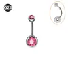 Anillo para Ombligo de Titanio G23 con Diente Interno y Circonita F136 Anillo para Ombligo de Titanio Doble Bola con Diamante Envolvente Joyería para Piercing G23