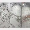 Pared de Fondo de TV de Piedra Sinterizada 1200x2700 Encimera de Piedra Sinterizada Baldosa de Mármol Blanco Veta Continua Piedra Sinterizada al por Mayor