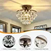 Amazon para lámpara de cristal de lujo ligero americana sala de estar comedor dormitorio porche 110V LED lámpara de techo de cristal