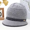 Sombreros para mujeres de mediana edad y mayores, otoño e invierno, para madres, forrados de polar, cálidos, sombreros de lana tejidos, para señoras mayores, de pelo de conejo, de ala ancha, sombreros de algodón