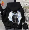Sudadera con capucha de forro polar W11 Estilo Hong Kong Moderna para Hombre y Mujer, Corte Holgado, Top Oversized Estampado para Otoño e Invierno
