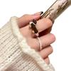Anillo de Perla de Perro Salchicha Lindo para Niñas Otoño e Invierno Lujo Ligero Anillo para el Dedo Diseño de Nicho Joyería para Estudiantes Accesorios de Año Nuevo