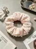 Scrunchie atmosférico para mulheres, elástico de cabelo elegante em renda floral. Acessórios em estoque para atacado