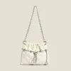 Bolso de cadena de nuevo diseño con patrón de rombos transfronterizo, pequeño y chic, bolso tipo cubo con cordón de moda, gran capacidad, bolso de hombro versátil para mujer, personalizable
