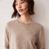 Suéter Jingfang 100% Cachemir Puro de Montaña para Mujer Otoño e Invierno Nuevo Cuello Redondo Chaqueta Fina Ajuste Delgado Jersey de Punto Camiseta Base